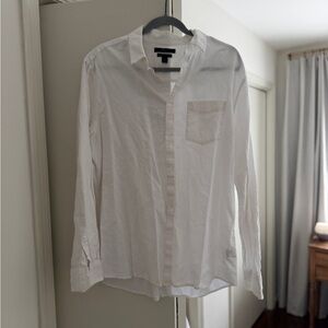 Marc Anthony White Long-Sleeve Casual Button-Down Shirt